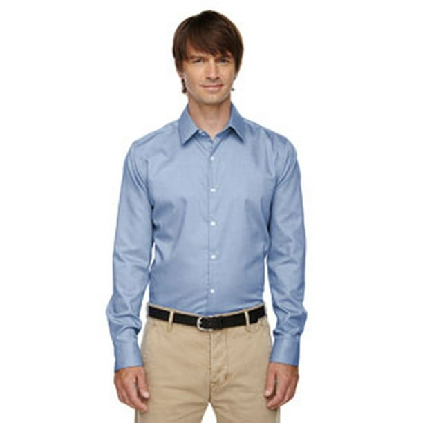 North End Sport Blue 88690 PRECISE Mens Wrinkle Free 2-Ply 80s Cotton Dobby Taped Shirt S BLACK 703 North End Sport Blue 88690 PRECISE Mens Wrinkle Free 2-Ply 80s Cotton Dobby Taped Shirt S BLACK 703